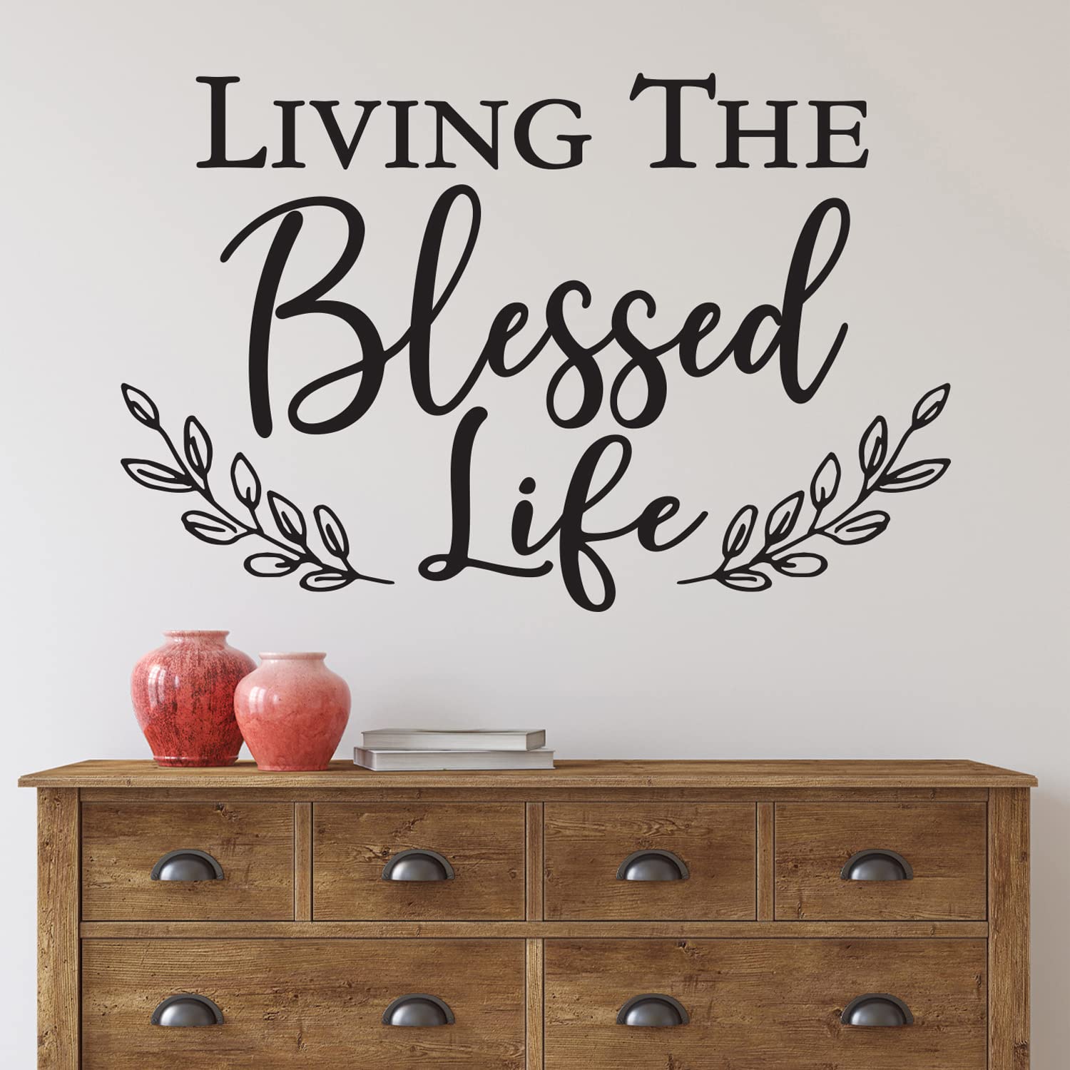 Photo 1 of African American Expressions The Blessed Life Peel and Stick Wall Art Decal - Inspirational Home Decor - Adhesive and Reusable Matte Vinyl Wall Sticker - 23.6" x 35.4" Sheets Living the Blessed Life