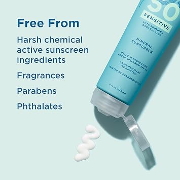 BLUE LIZARD Mineral Sunscreen, SPF 50+, Tube, Zinc Oxide | Water Resistant | Fragrance Free | For Sensitive Skin | 5 Fl Oz Pack of 2