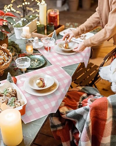 Vista 385 de Juego de 6 manteles individuales rojos para el día de San Valentín, diseño de corazón de San Valentín, resistentes al calor, lavables, manteles