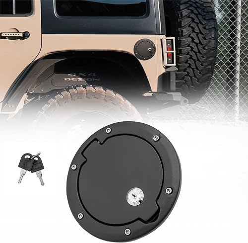 DATOU BOSS Tapa de gasolina Tapa de puerta de combustible, tapa de depósito de combustible, accesorios exteriores para Jeep Wrangler 2007-2017 JK