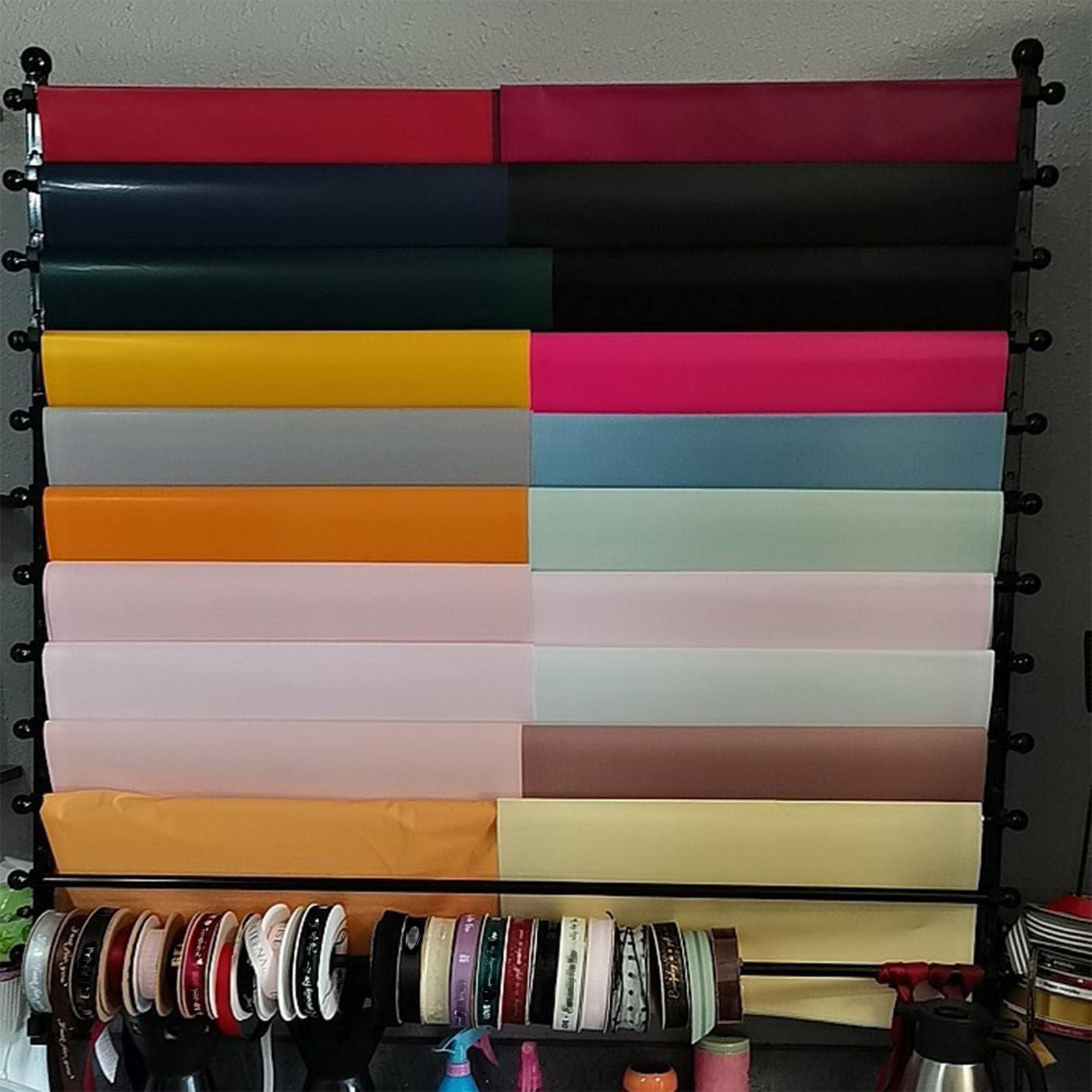 Metalen Lint Houder Wandmontage Opslag Organizer Rack voor Bloem Winkel en Commerciële Display Sjaals Zijden Sjaal Sjaal Stof Stropdassen Kleding Retail Show Rack met Opknoping Functie
