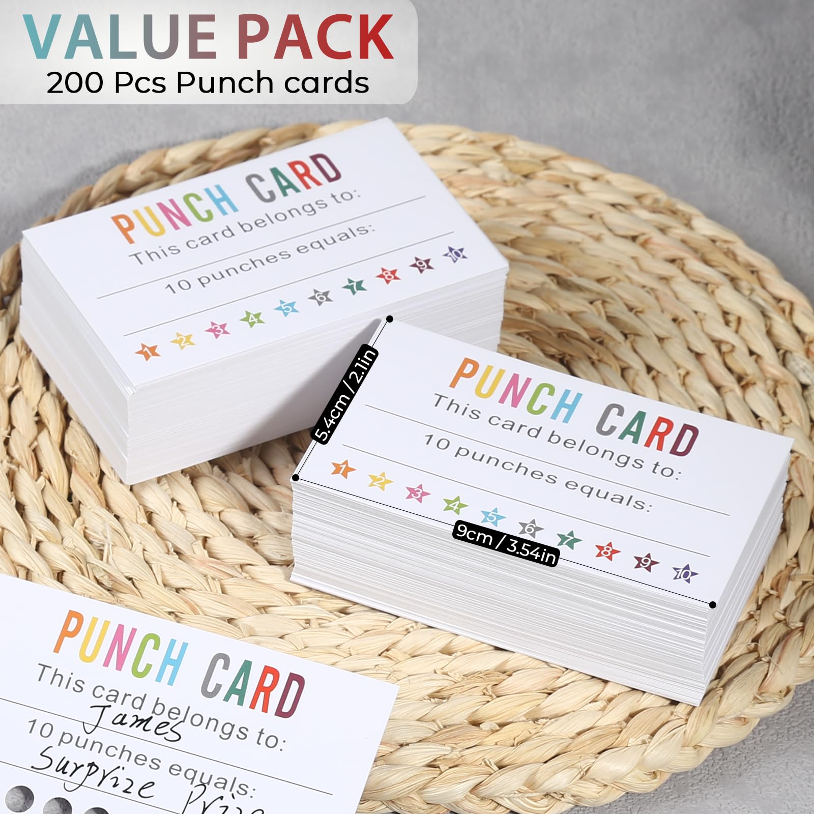 ONEDONE Stanzkarten, 200 Stück, Belohnungskarten für Klassenzimmer, Anreize für Kinder, Studenten, Lehrer, Klassenzimmerbedarf, 8,9 x 5,1 cm, Sterne