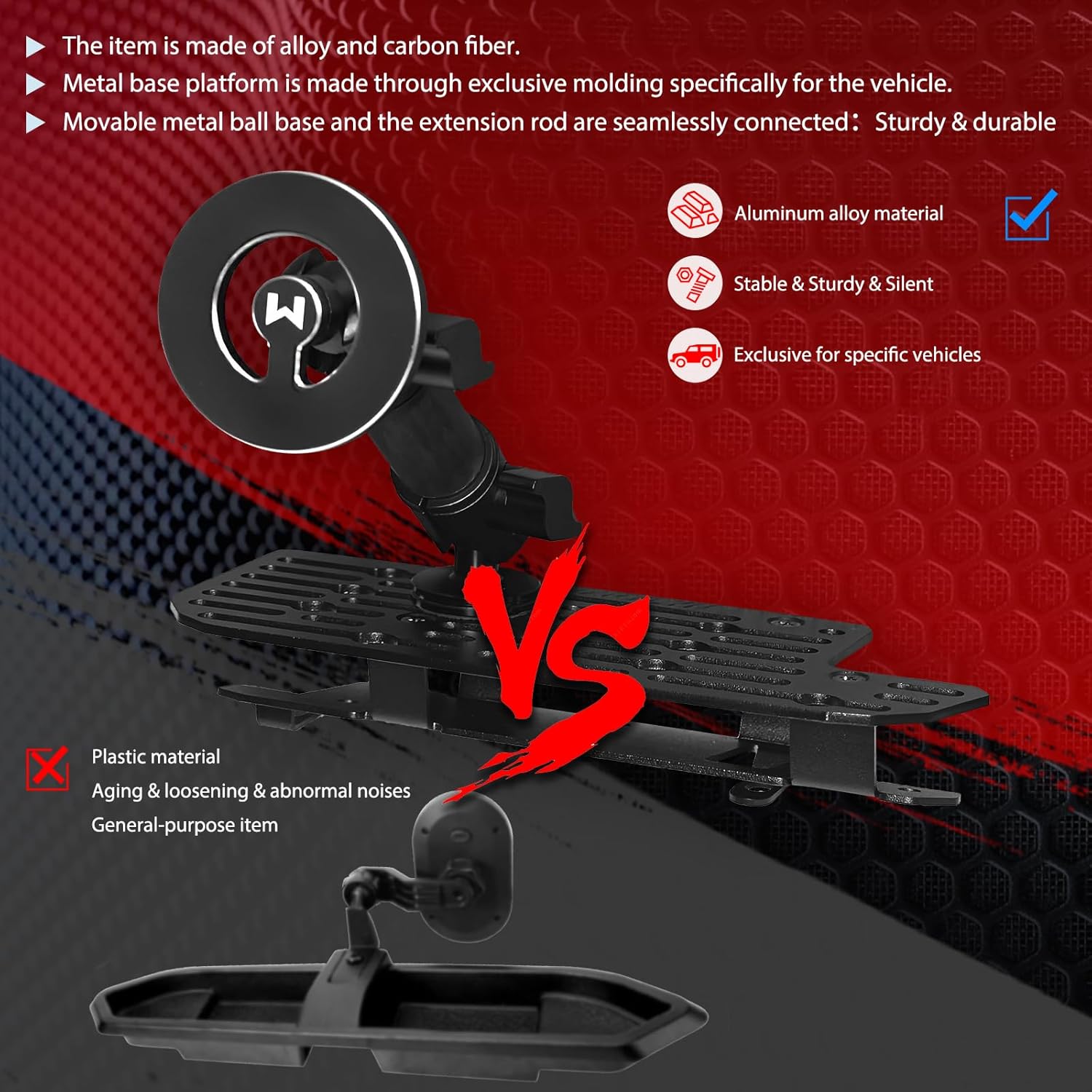 Ram 1500 Phone Mount Heavy Duty Truck Phone Mount for 2019+ Ram 1500 2500 3500 TRX | Full Metal Magnetic & Univesal Phone Holder for iPhone 17/16 & Android | OEM Screw Hole Installation