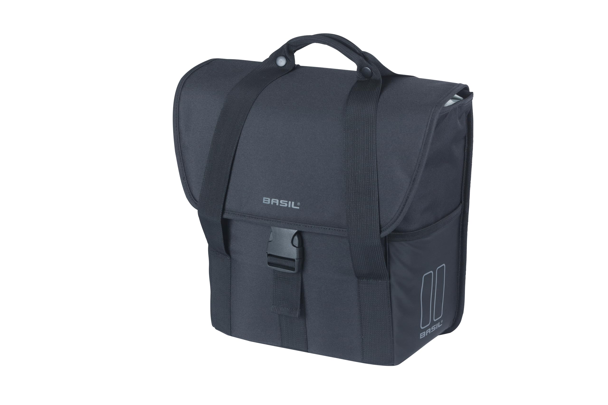 Basil Go Single Bag Shopper - 16L, Black, Water-Repellent, Ideal for City Trips, Shopping and Everyday Use