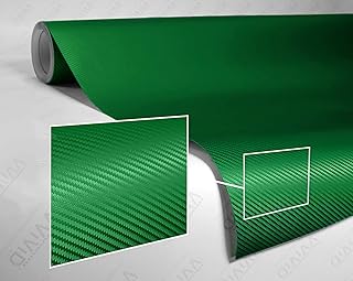 VVIVID Dark Green Carbon Fiber Car Wrap Vinyl Roll with Air Release Adhesive Technology (6ft x 5ft)