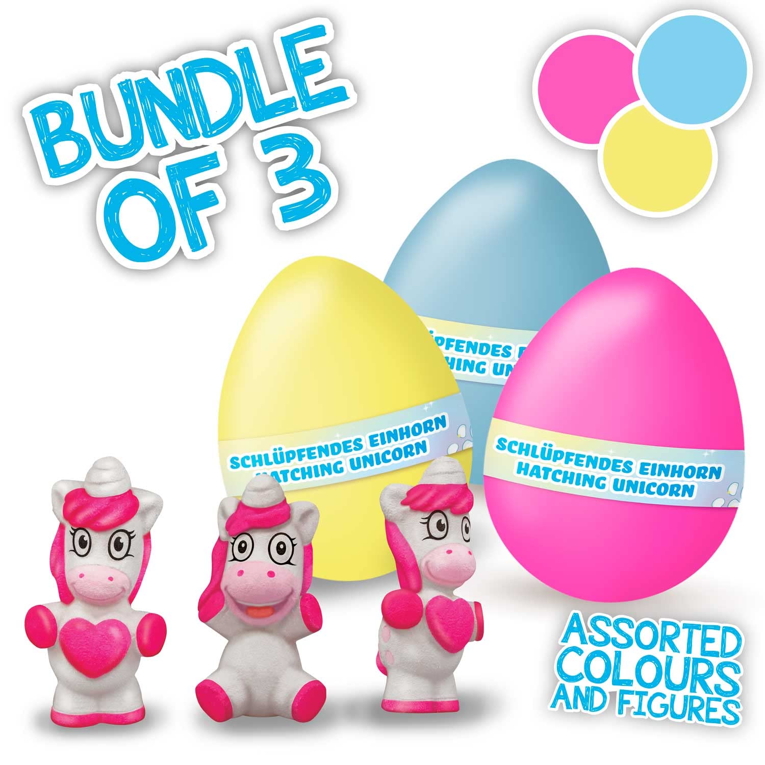 CRAZE MEGA EGG UNICORN, Confezione da 3 UnicornI che si schiudono in acqua, uova Unicorno che cresce nell acqua diversi modelli, giochi bambini uovo da cova, uovo di Pasqua unicorno.