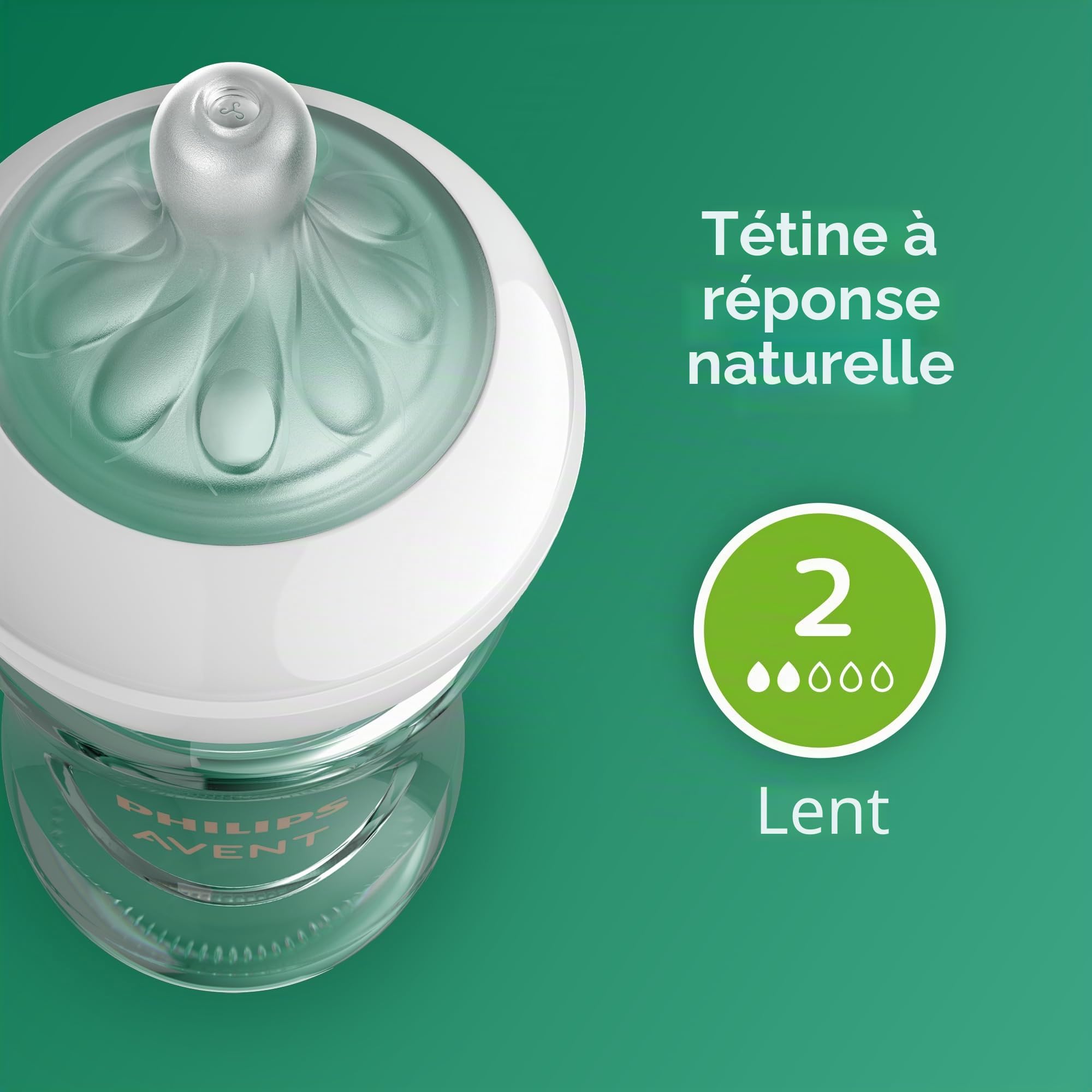 Philips Avent SCY910/04 Biberon en verre avec tétine naturelle 118 ml