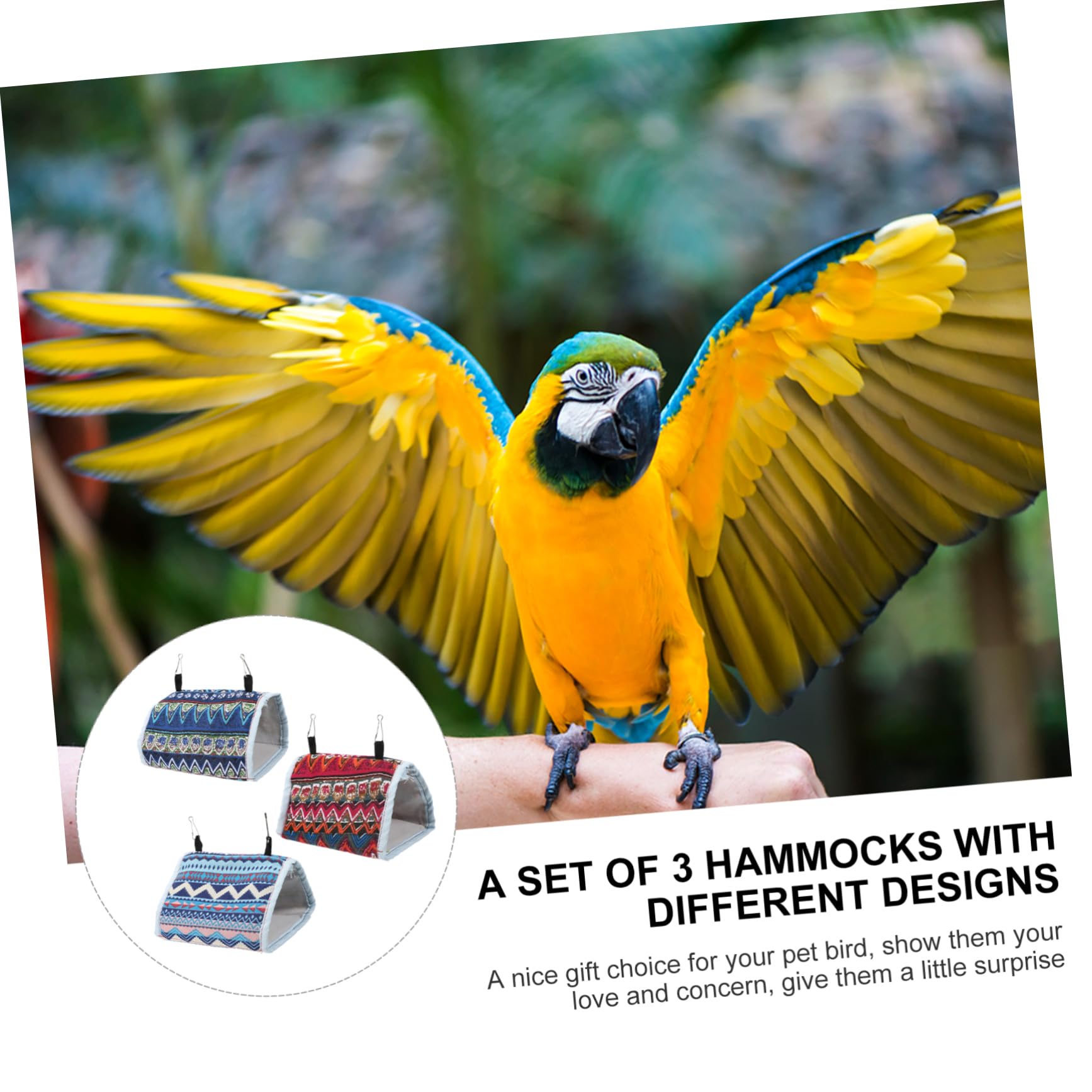 BESPORTBLE 9pièces Hamac Suspendu pour Oiseaux Tente pour Perruches Et Perroquets De Cages Colorées Petits Modèles