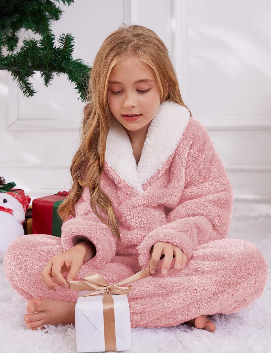 Arssm Girls Fuzzy Pants Set Fluffy Sweatsuit 2 Piece Outfits Pullover Sweatsuit Fleece Pants Set Warm Winter - Image 4