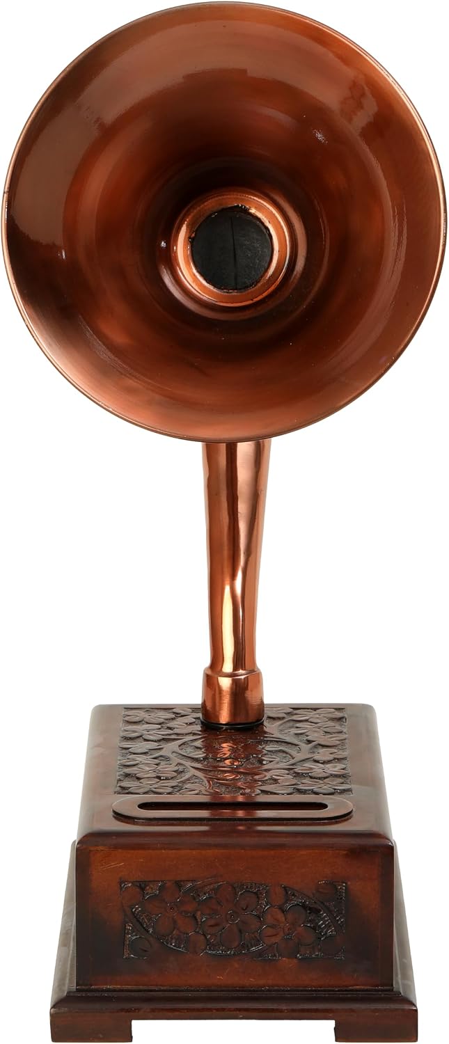 Gramophone Speaker, Acoustic Speaker, Smart Phone Amplifier lPhone Stand, Dock Black Finish (Brown-Copper-1) image 3