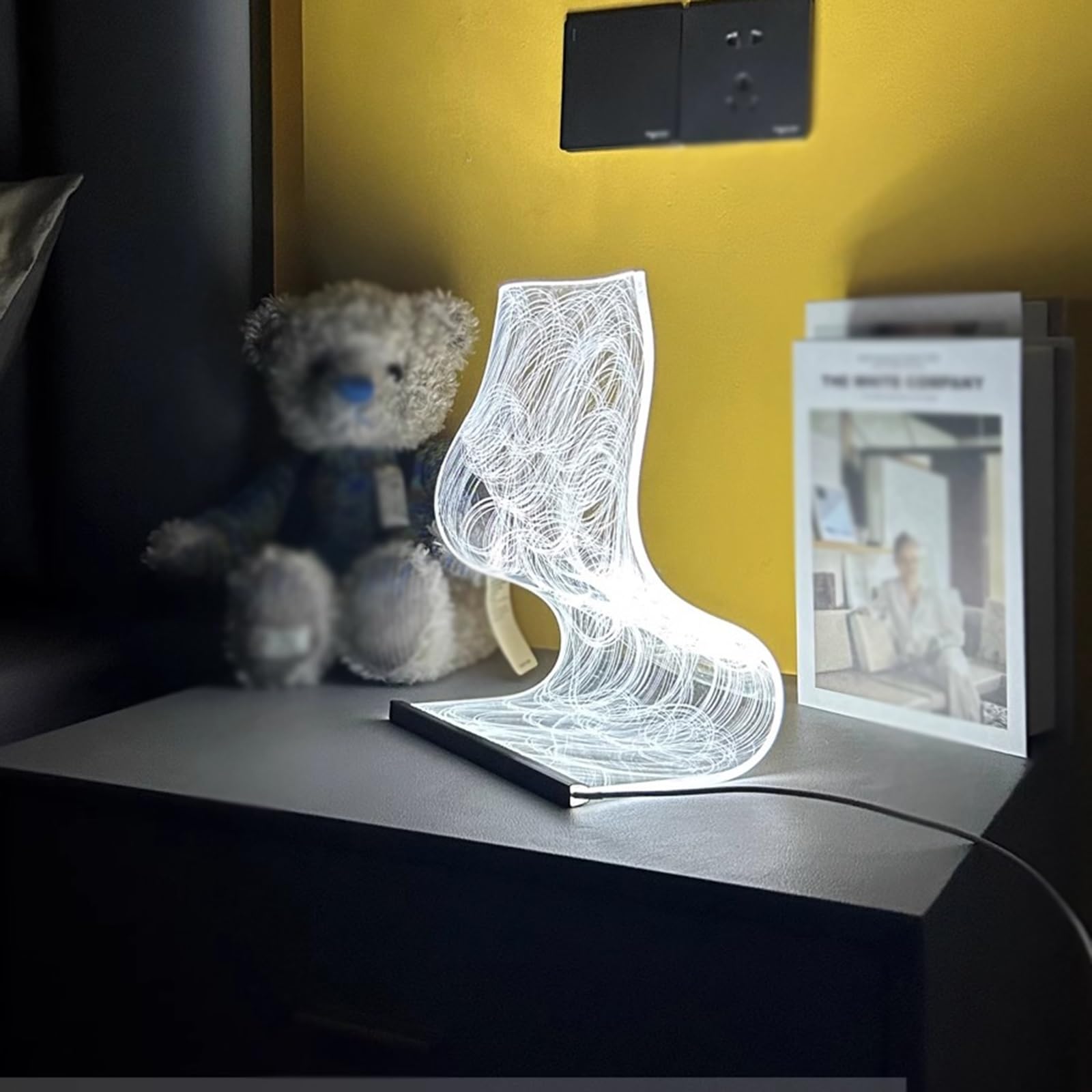Lámpara de mesa de noche Lámpara de mesita de noche for dormitorio lámpara de noche regulable forma Irregular Material acrílico modelado creativo lámpara de noche de gama alta Lámparas de noche