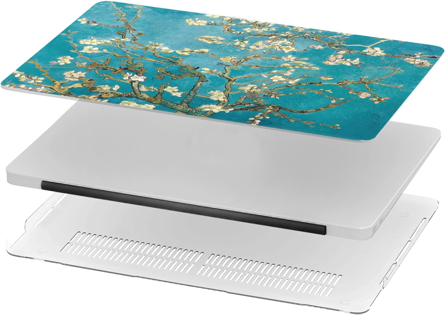 Mertak Hard Case Compatible with MacBook Pro 16 14 Air 15 13 inch M3 M2 M1 Mac 2024 2023 2022 2018 Branch Vincent Van Gogh Almond Tree in Blossom Cover Laptop Print Plastic Women Shell Floral