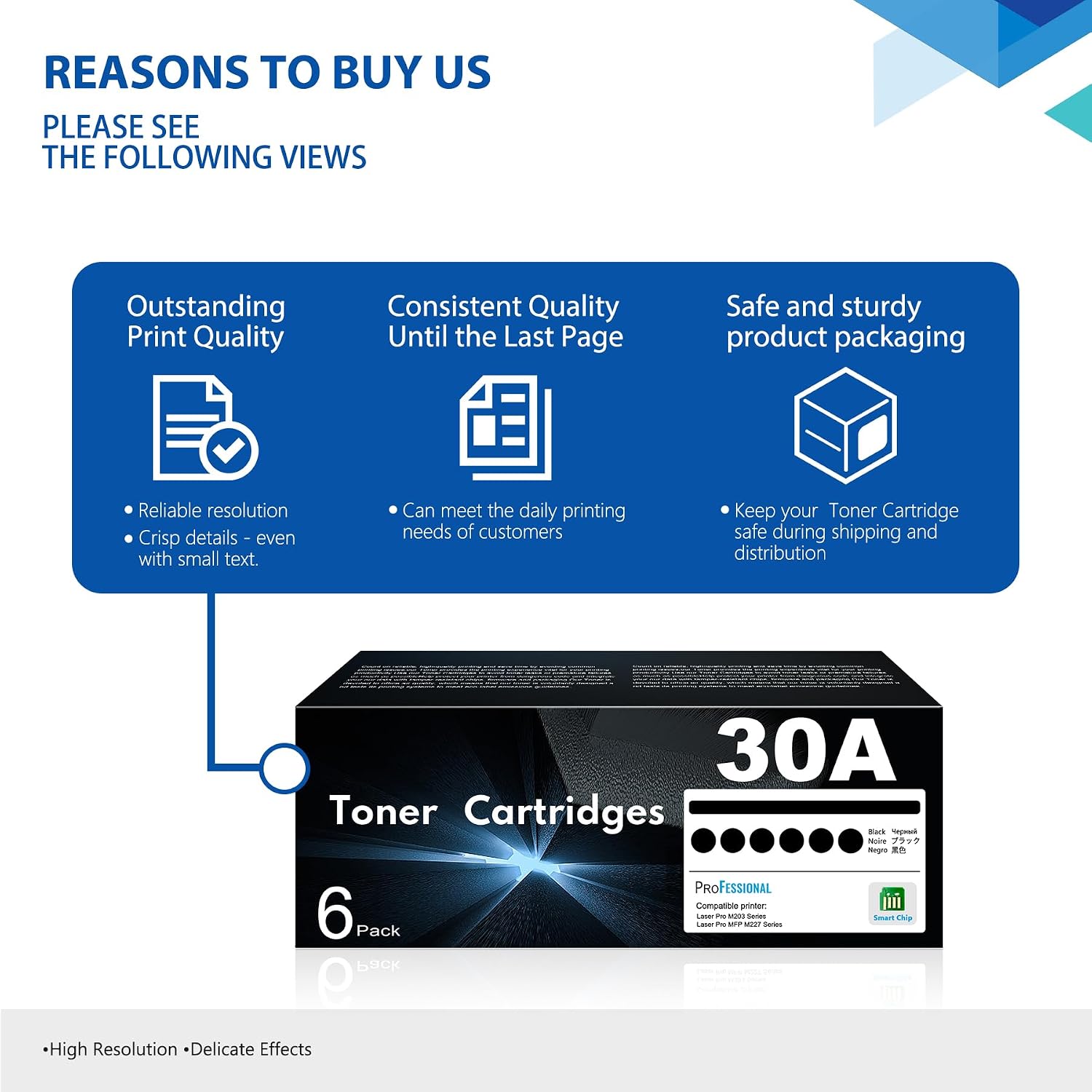 30A CF230A Toner Cartridge 6 Pack (with CHIP) (12,600 Pages in Total) Compatible Replacement for HP 30A CF230A 30X CF230X Laser Pro M203dn M203dw Laser Pro MFP M227fdw M227sdn M227fdn Printer Ink