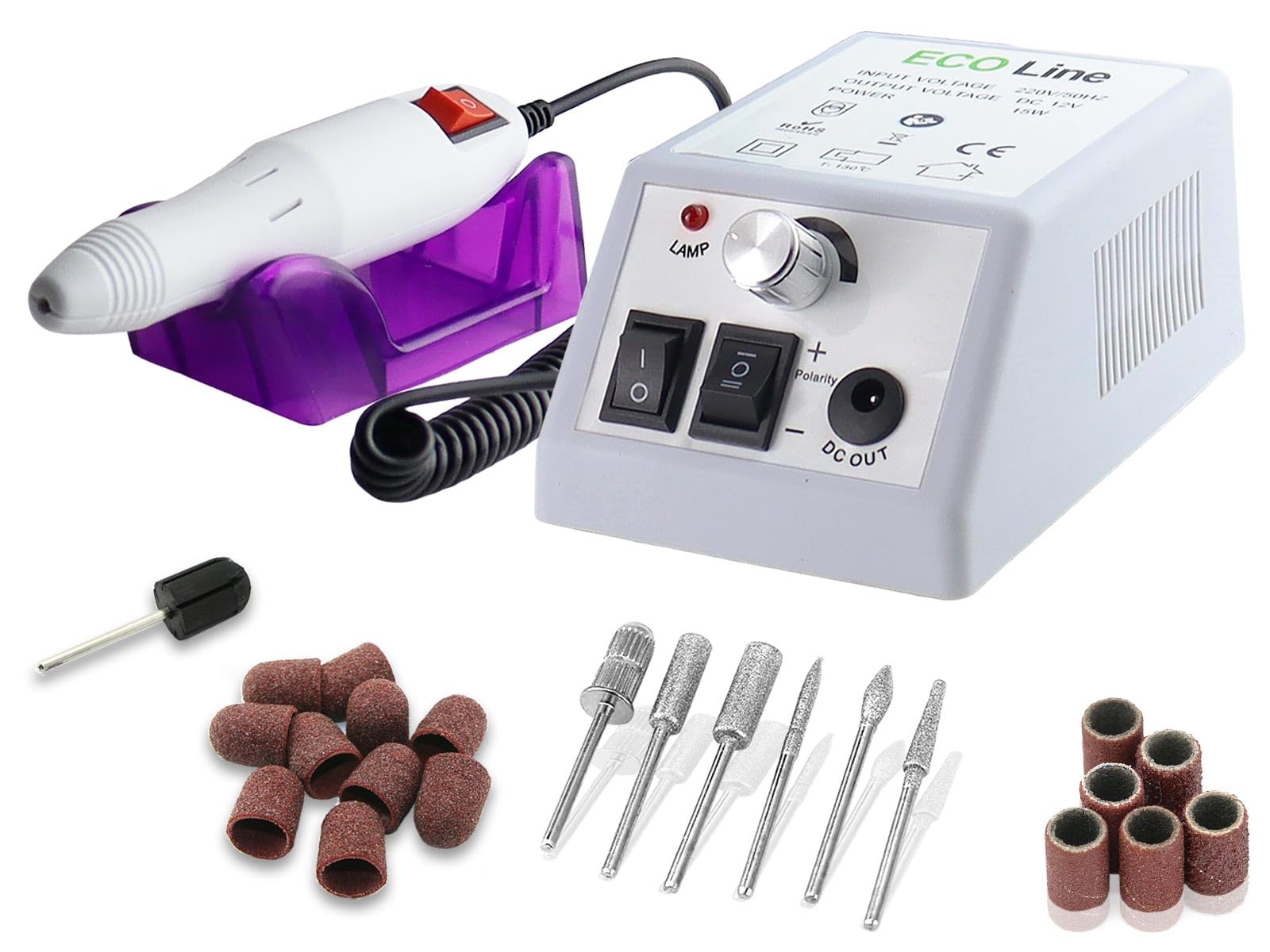 Fußpflegegerät mit speziellen Fräser Set für die Fußpflege | Elektrische Pediküre Hornhautentferner Set mit Diamantschleifer 10 Schleifkappen und Schleifkappenträger für gepflegte Füße