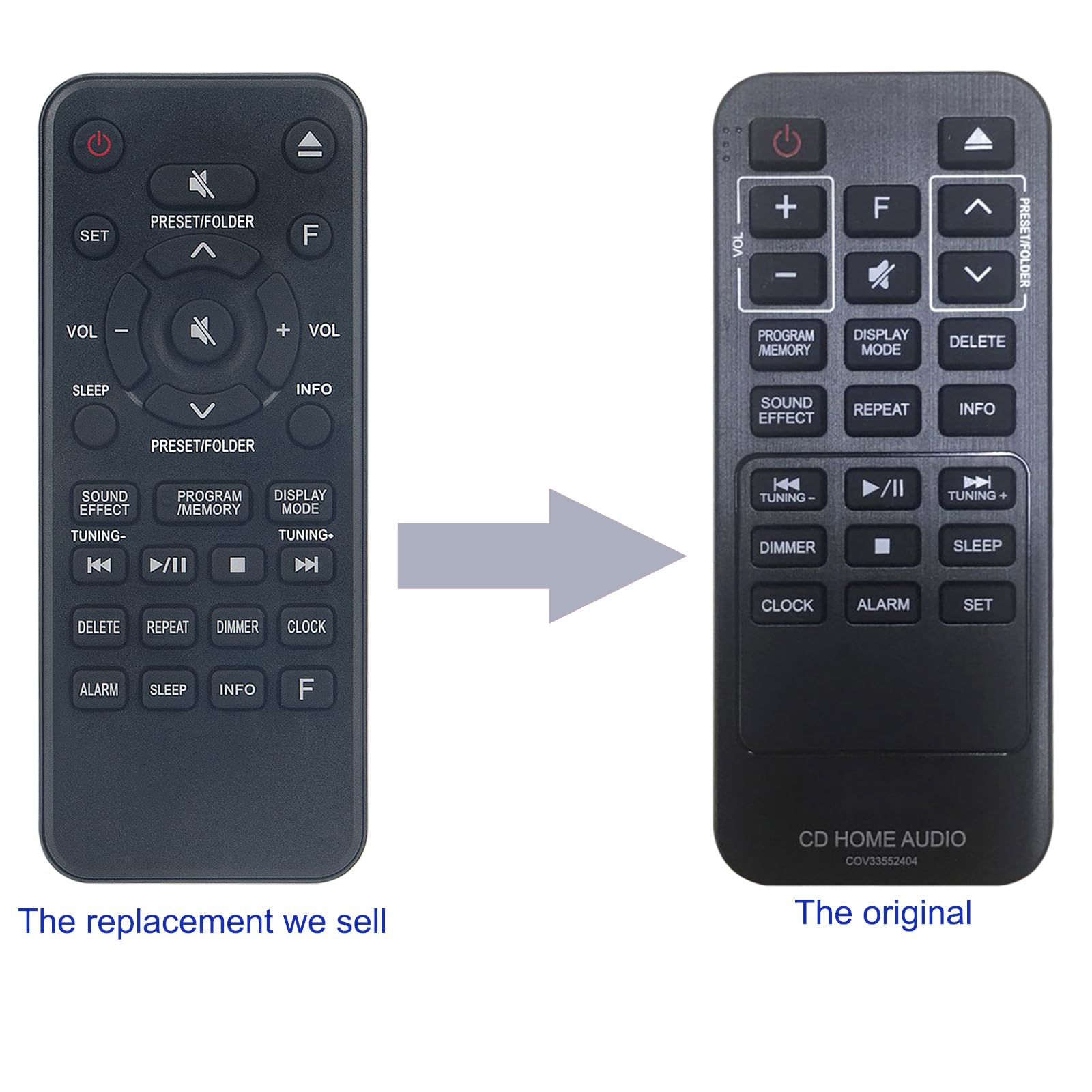VINABTY Replacement Remote Control COV33552404 Fit for LG Micro Hi-Fi Audio System CM2760 (CM2760, CMS2760F) - Image 2