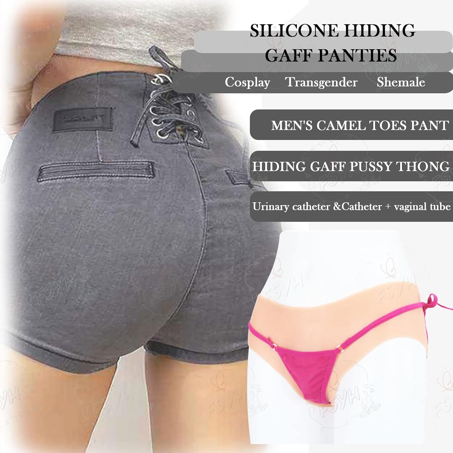 Realistic Silicone Panties Fake Vagina Butt Control Triangle Shorts Insertable Hiding Gaff Briefs for Drag Queen