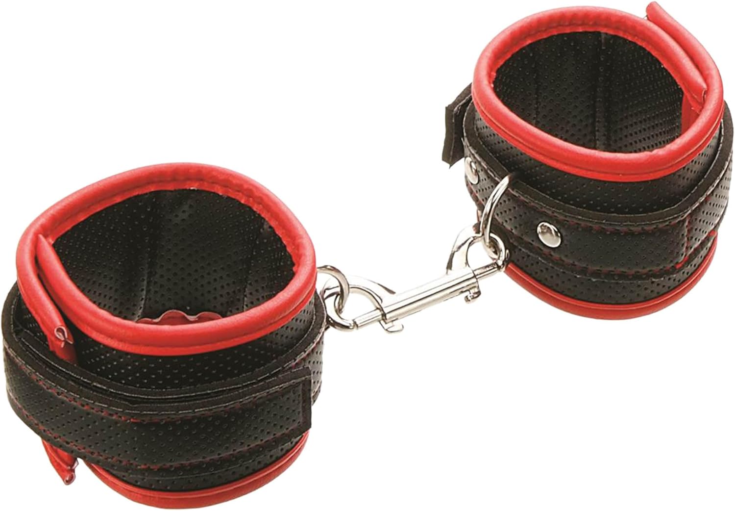 Adam & Eve Scarlet Couture Bound to Surrender Cuffs, Adjustable Wrist and Ankle Restraints, Soft Padded Vegan Leather, Secure Velcro Straps with Metal Clip, BDSM Bondage Accessories for Couples
