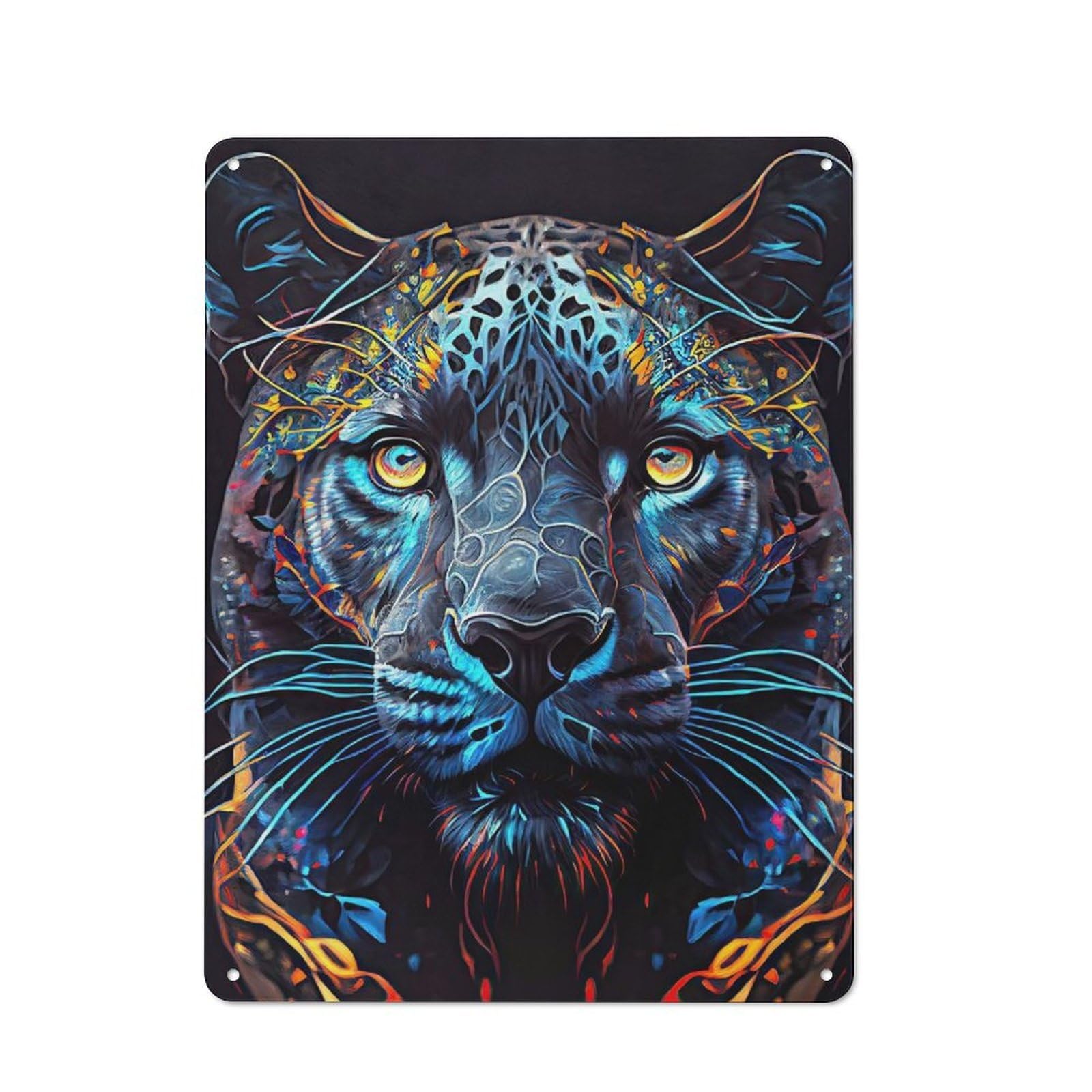 Junmoney The Black Panther Tin Sign 40X30cm, Vintage Pub Wall Decor For Bar, Kitchen, Garage Or Games Room, Small Accent For Blank Walls