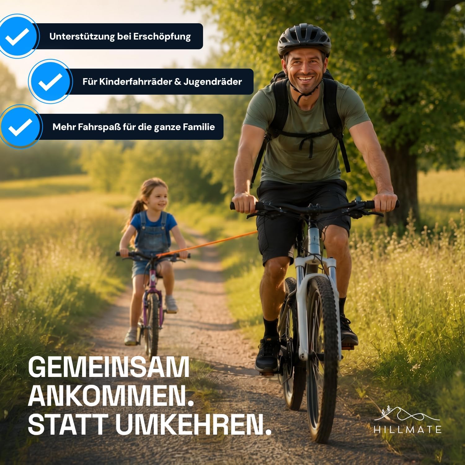 Fahrrad Abschleppseil – Belastbar bis 150 kg – Flexible Abschlepphilfe