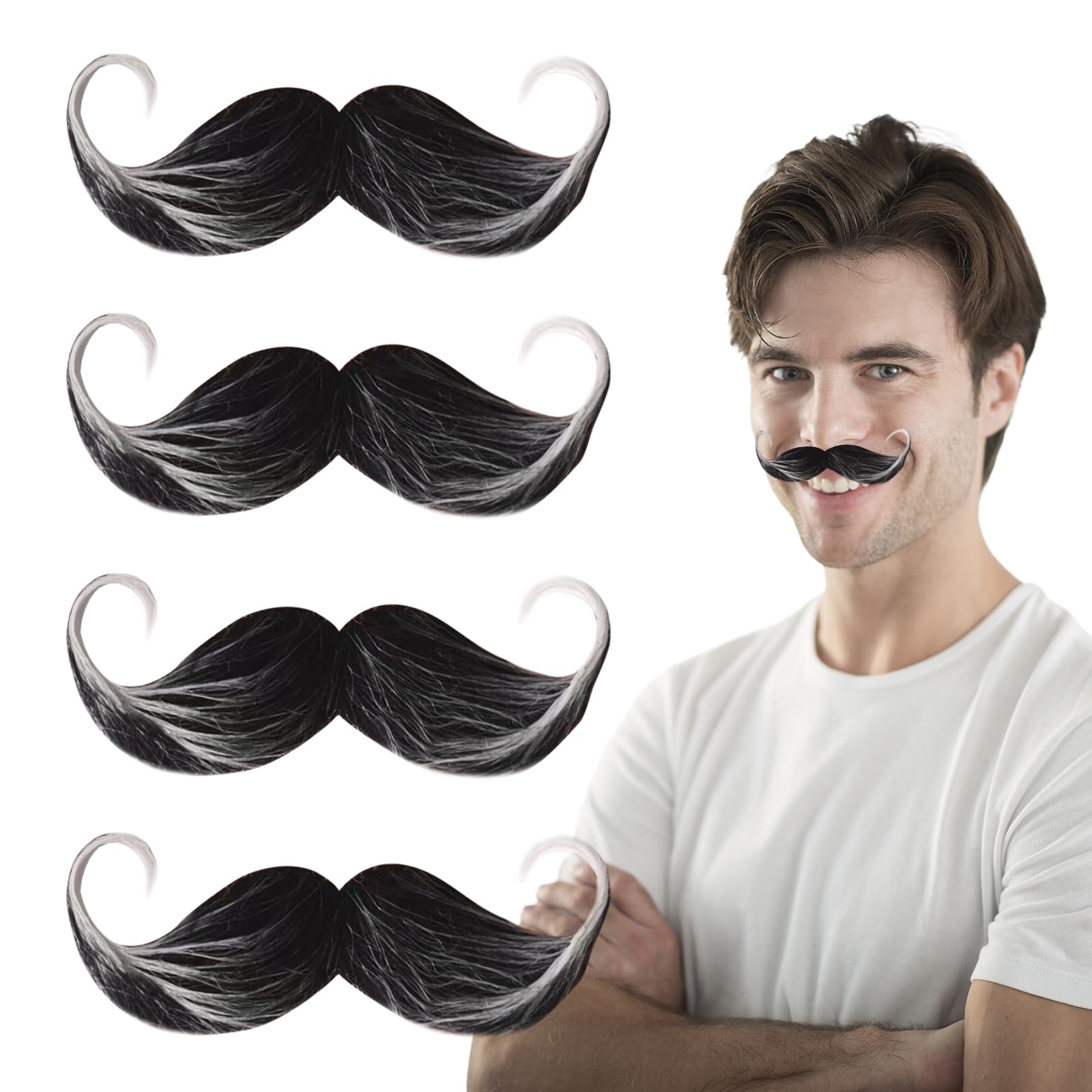 Juego DE 12 bigotes falsos autoadhesivos CHAO para disfraz | en