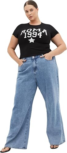 City Chic Women's Plus Size Tee - Micro Print, 20 Black