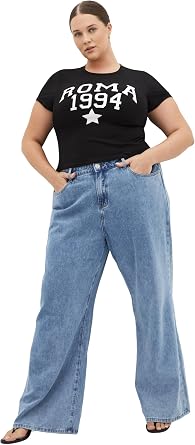 City Chic Womens Plus Size Tee - Micro Print