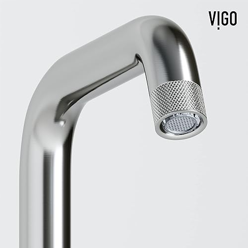 Miniatura 6 de VIGO Ruxton VG01051BN - Grifo de baño de un solo mango de 9 pulgadas de alto en níquel cepillado
