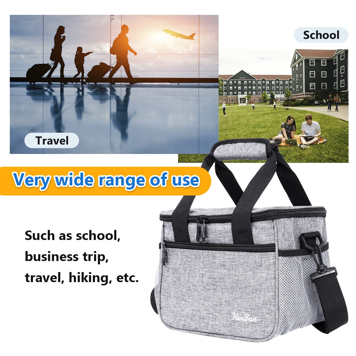 Borsa Termica 10L Porta Pranzo Spesa per Picnic Barbecue Campeggio