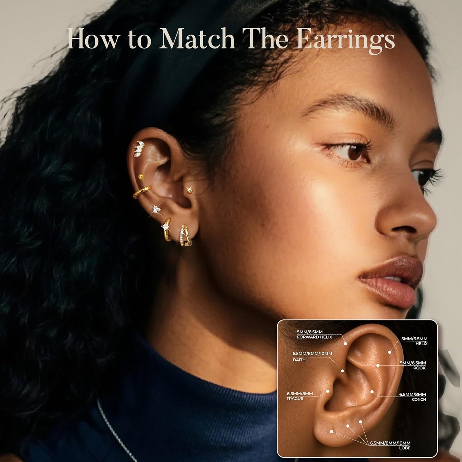 Florideco Small Stud Hoop Earrings for Women - Hypoallergenic 14K Gold Plated Surgical Steel Flat Back Earrings, Stackable Cartilage Earring Sets for Multiple Piercing Trendy Earring Stacks, 7 Pairs - Image 3