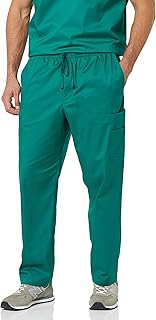 Amazon Essentials Men's Elastic Drawstring Waist Scrub Pants, Straight Leg, Pull-on, Moisture-Wicking