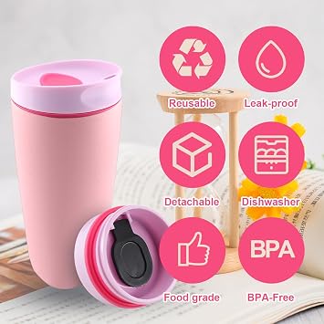Replacement Slider Lid for Owala SmoothSip 20oz & 12oz, Top Cover Compatible with Owala Coffee Tumbler, Coffee Travel Mugs Leakproof Accessories, BPA-Free (Light Pink)