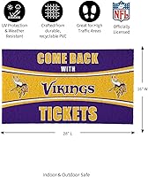 Vista 3 de Team Sports America NFL Minnesota Vikings Entrada interior y exterior 28 x 16 pulgadas Parte trasera antideslizante Tapetes de bienvenida