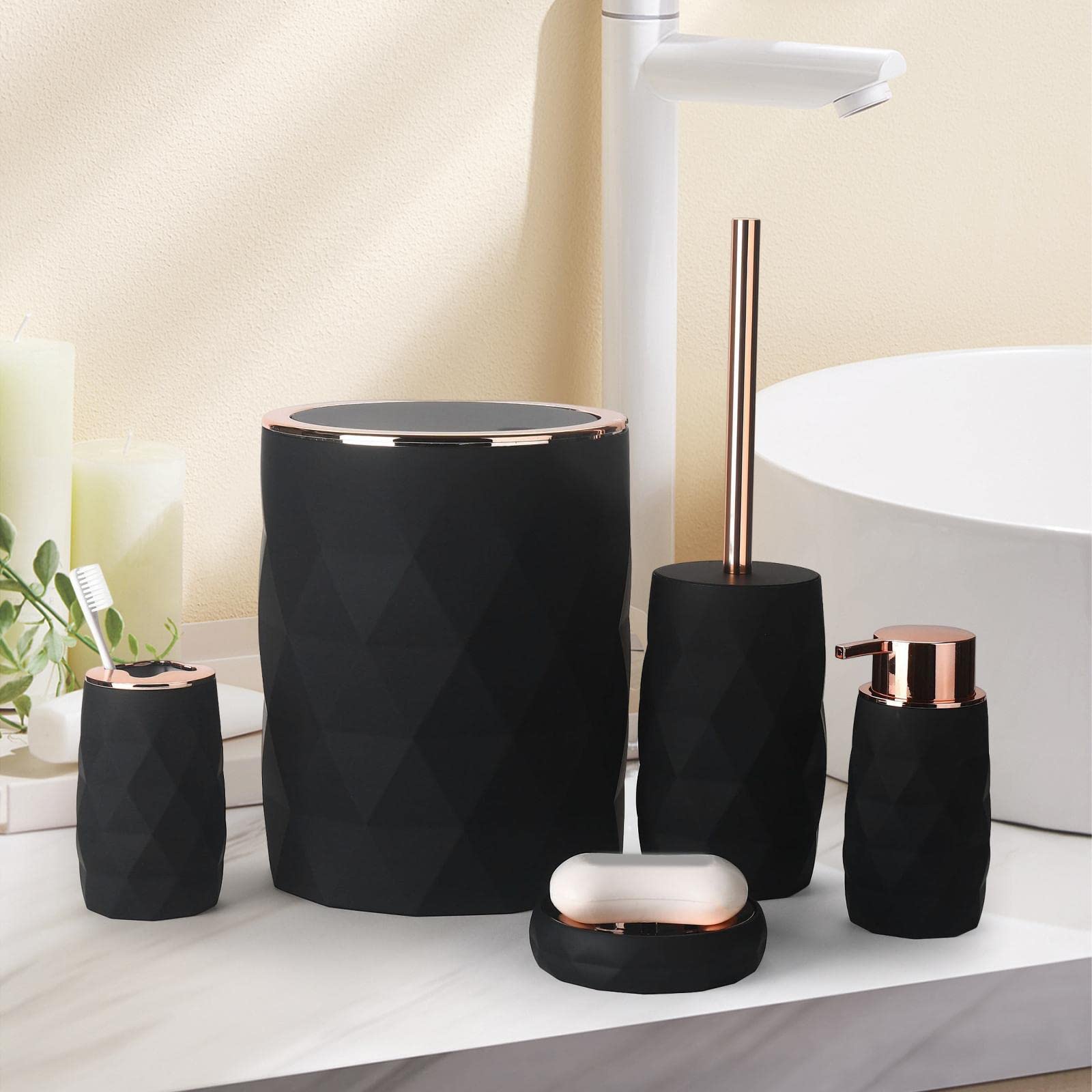 Accesorios de baño, soporte para cepillo de dientes, organizador de tocador, multifuncional, diseño elegante, adecuado para baños modernos