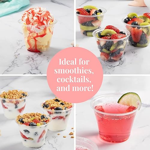 Miniatura 6 de Paquete de 50 vasos desechables de plástico transparente de 9 onzas  Vasos de plástico PET transparente  Vaso de café helado  Copas de vino de