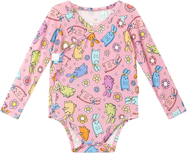 EASWEET Unisex Baby Bodysuits Long Sleeve Newborn Romper for Infant Boy and Girl, Viscose Made from Bamboo