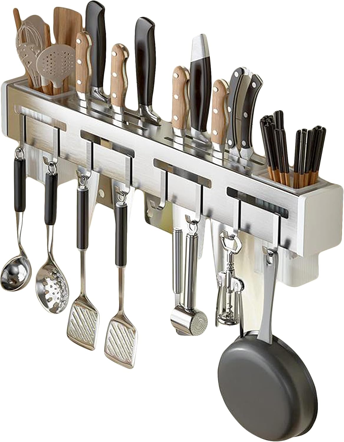 Utensil Holder Bakers Rack Kitchen Utensil Holder Knife Holder For Wall Knife Holder 19.5inch stainless steel?silvery?