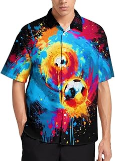 Men Cool 3D Print Graphic Shirts Short Sleeve Button Down Quick Dry Beach Gym T-Shirt