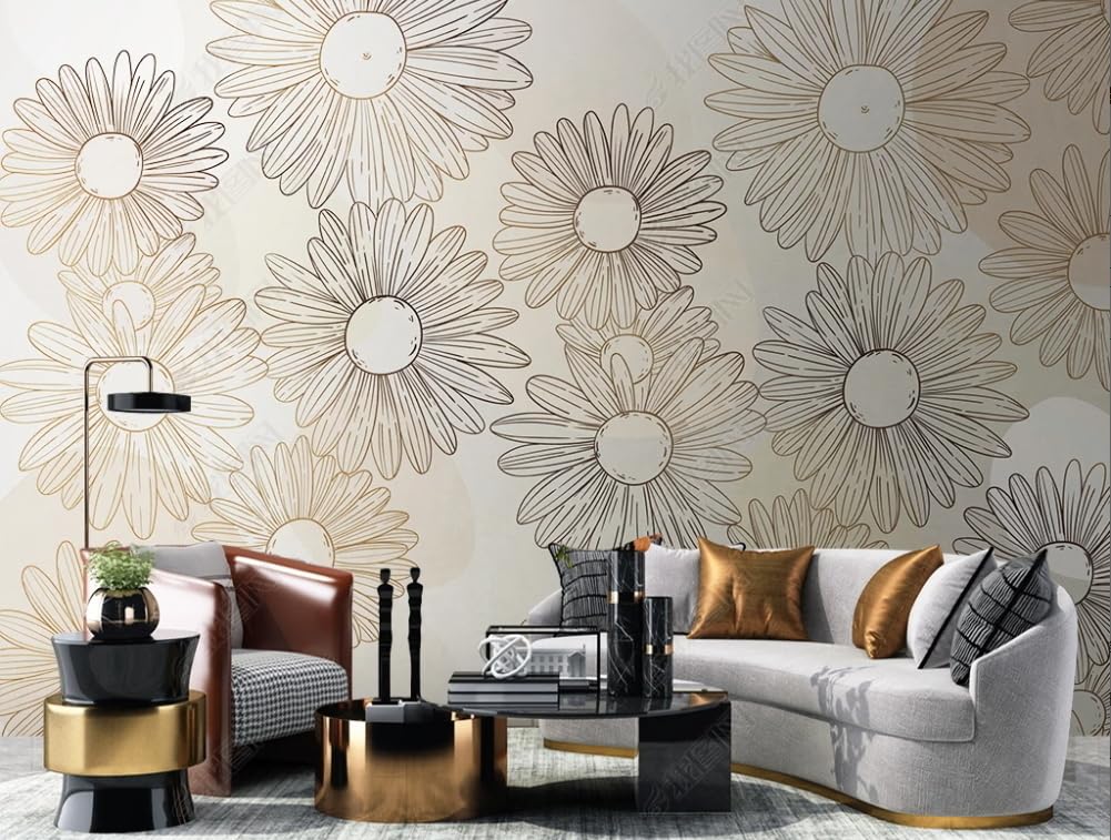 Tapisserie fleur de tournesol pour mur de chambre parentale