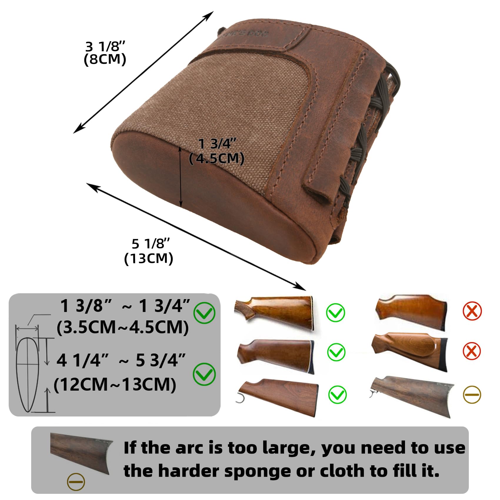 Tas Trost Canvas Gewehrkolbenholster Rückstoßdämpfer mit Verstellbarer für Gewehr Schrotflinte
