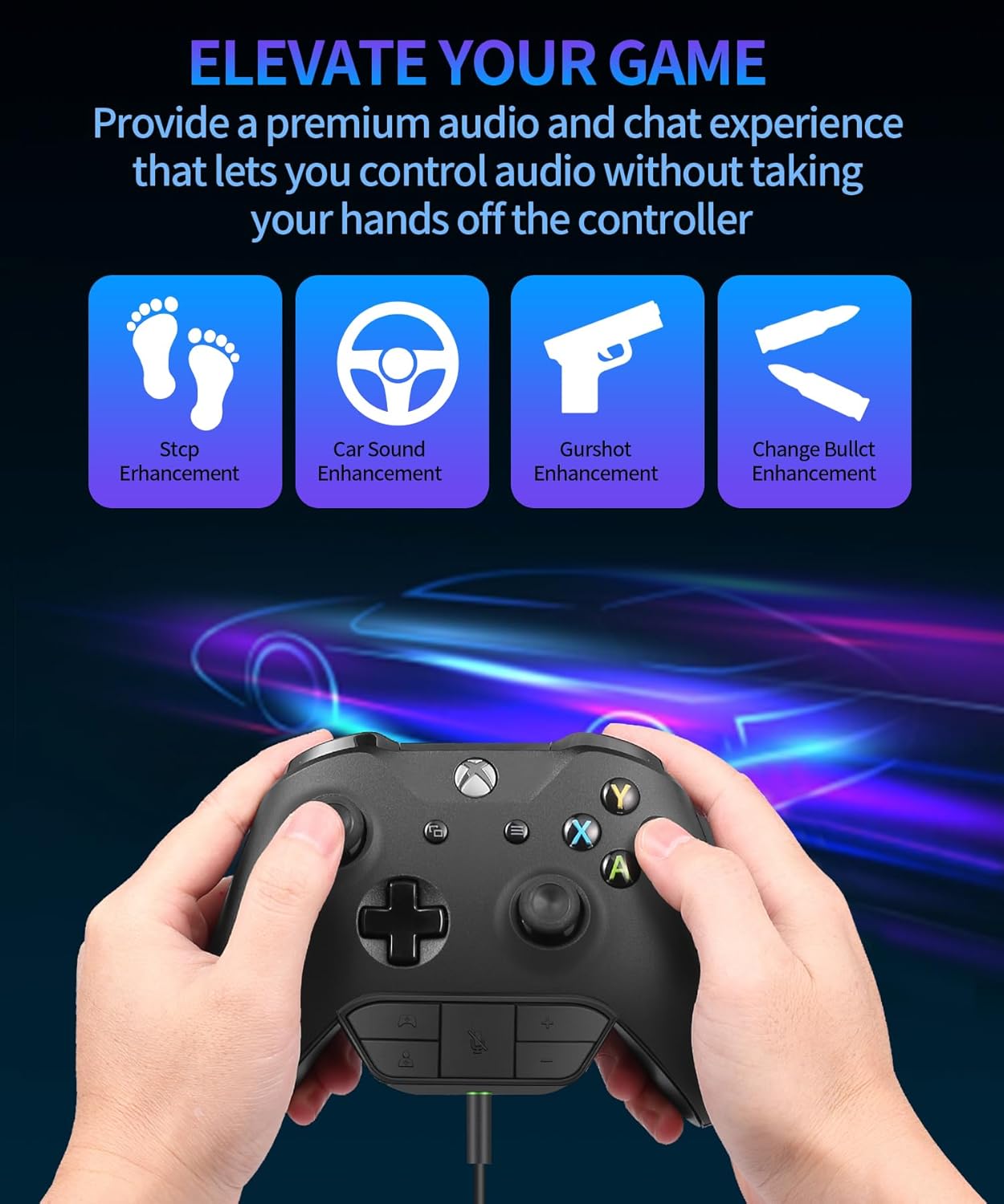 Stereo Headset Adapter with Original IC Chip Headphone Attachments Accessories for Xbox One & Series X|S & Elite Controller Series 1 2 - Adjust Audio Balance (Game Sound & Voice Chat), Volume, Mic