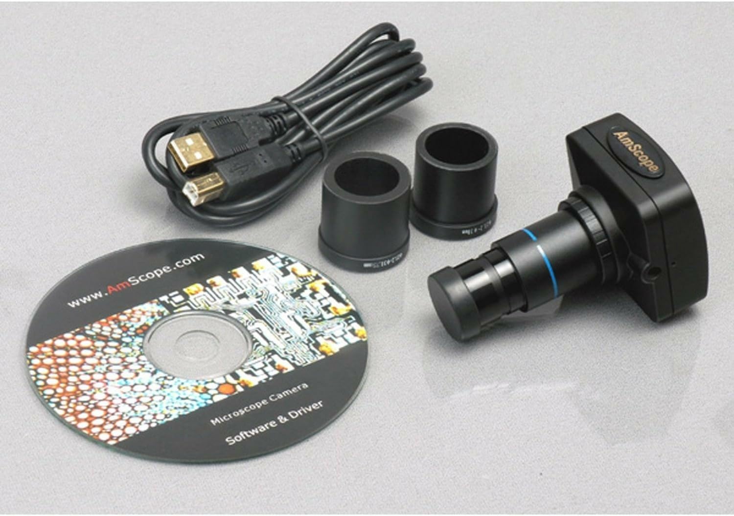 AmScope SE306R-PZ-3M Kompaktes Stereomikroskop mit mehreren Linsen, abgewinkeltem Kopf, Metallsäulenständer, Halogenbeleuchtung oben und unten, 20X-80X