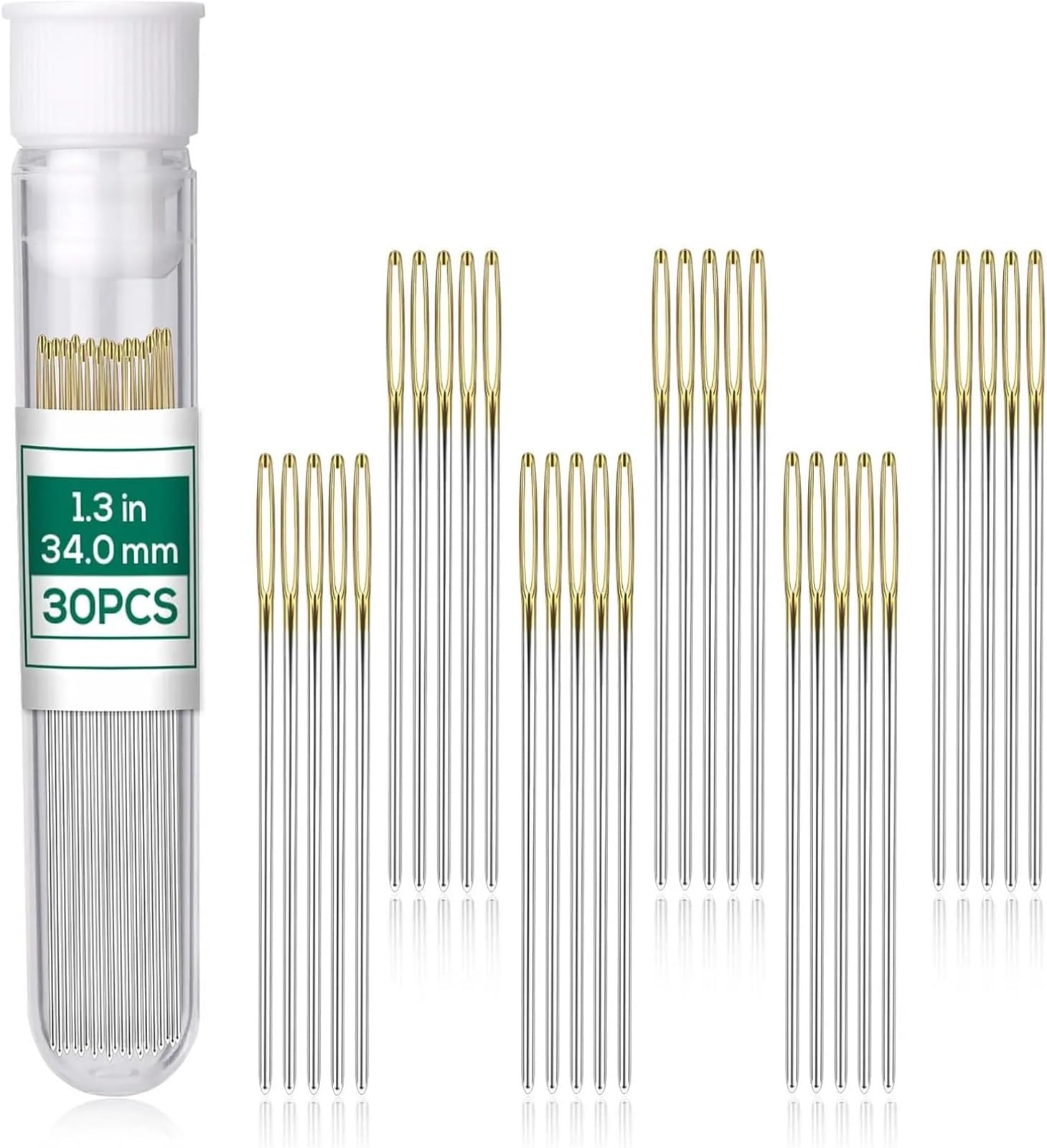 Large Eye Sewing Needles 10Set Cross Stitch Needles Stainless Steel Embroidery Large Eye Hand Sewing Blunt Needles with Box for Cross Stitching Sewing