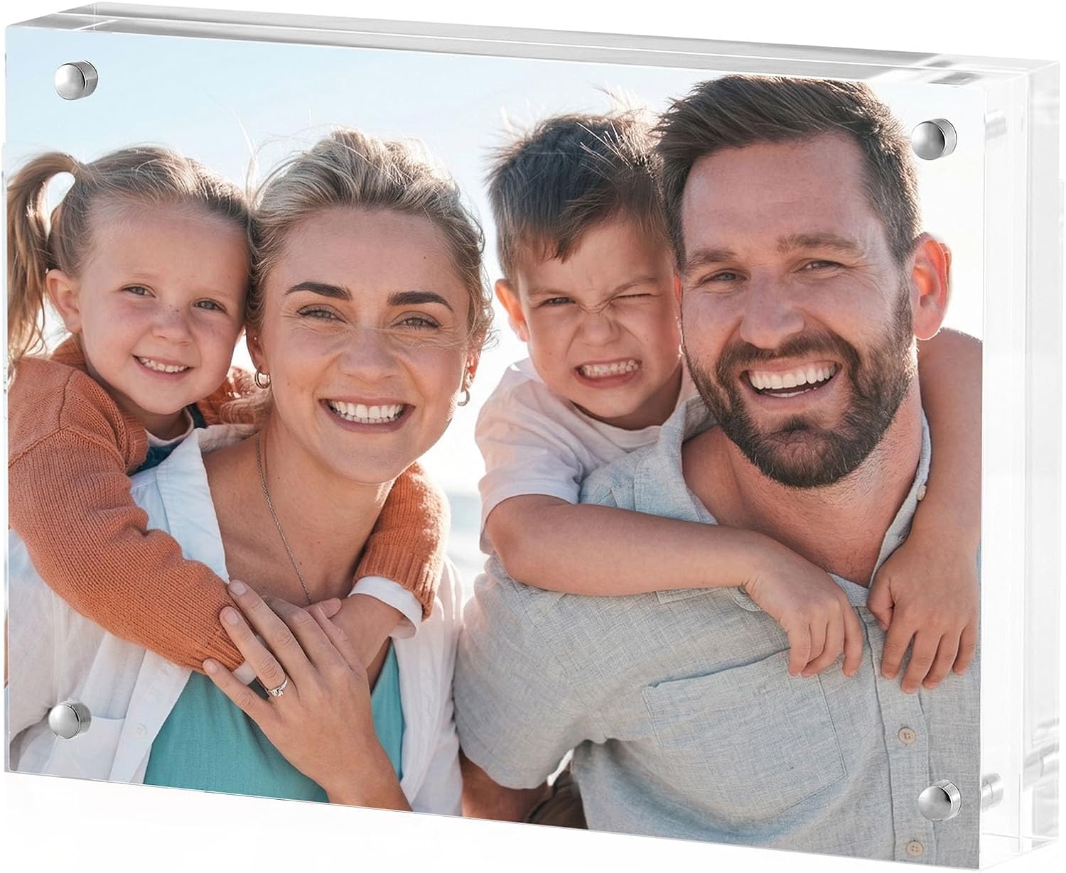 1 Pcs Acrylic Picture Frame, 8x10 Photo Frame 20mm Thicker Magnetic Photo Frames, Frameless Clear Picture Frame for Display Artwork Photo Document Certificate Graduation Postcard