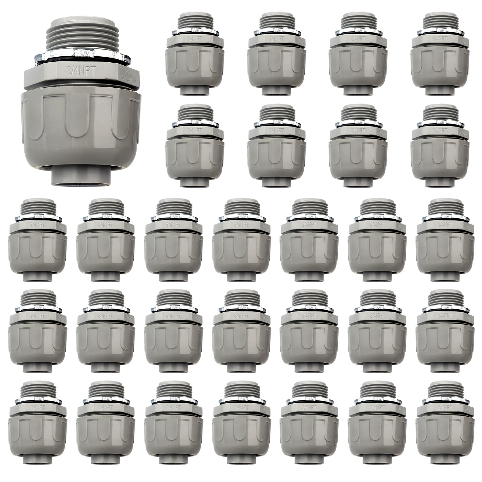 Conduit Connectors, 3/4 Inch, Straight, Grey, 20-Pack — Amazon image 8