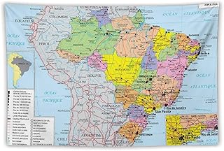 Brazil Map Posters World Map Tapestry Art Painting Decor Wall Print Photo Gifts Home Modern Decorative Tapestries 40"x60"