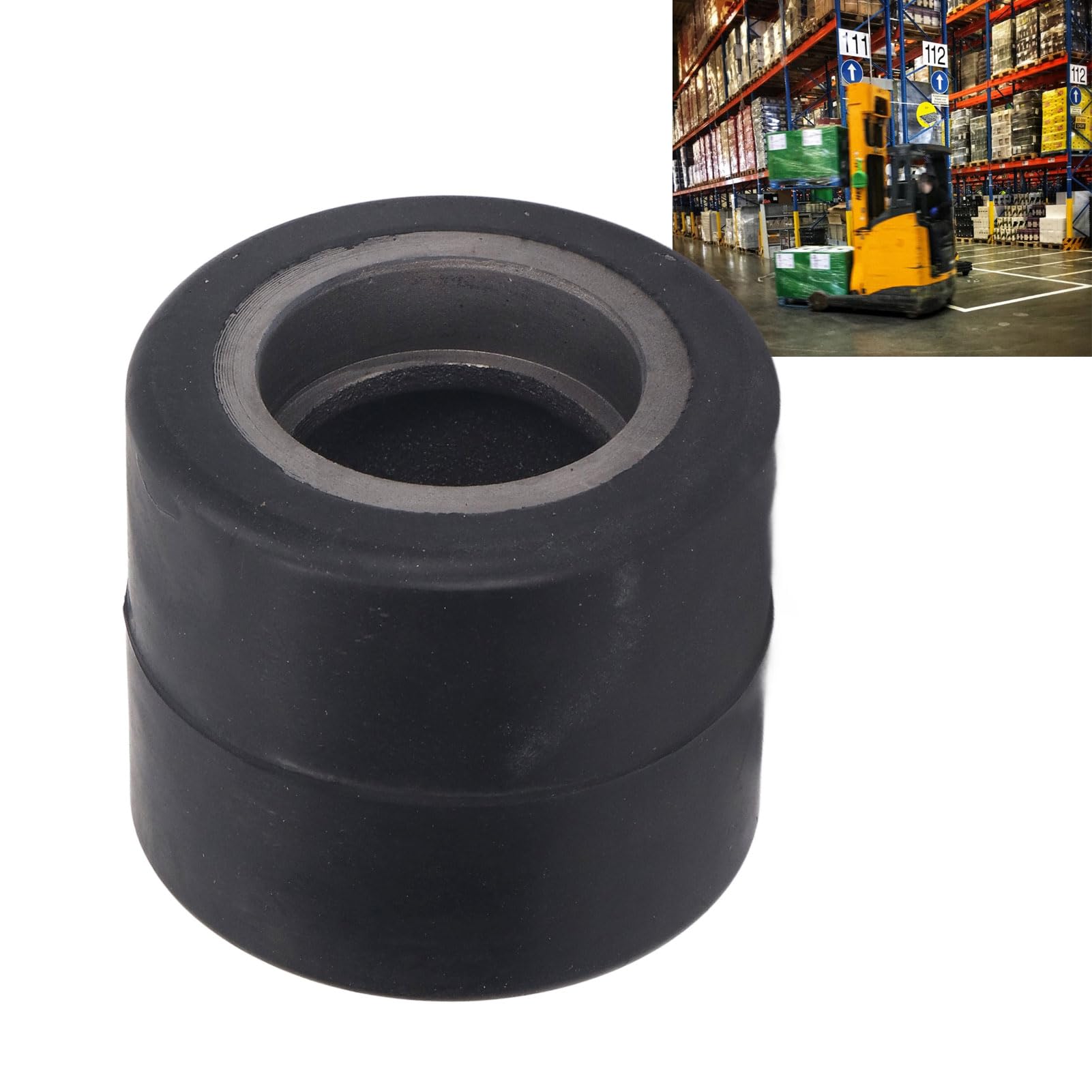 Rueda de Carga para Transpaleta, Caucho de Acero Inoxidable de 80 Mm X 70 Mm con Rodamientos, Juego Completo de Ruedas de Carga para Transpaleta, Reemplazo sin Rayones para