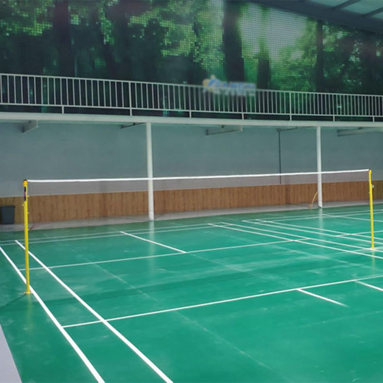Badminton Net Stand,Freestanding Badminton Posts,Pre-Buried Net Stand with Grid and Chassis,Sports Training Equipment for Stadium Beach Lane