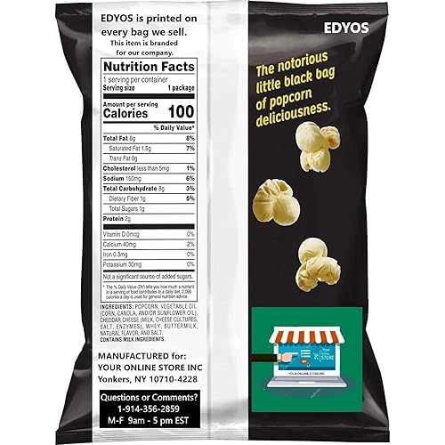 Miniatura 2 de EDYOS Smartfood Palomitas de maíz cheddar blanco, bolsas de 58 onzas, paquete de 10
