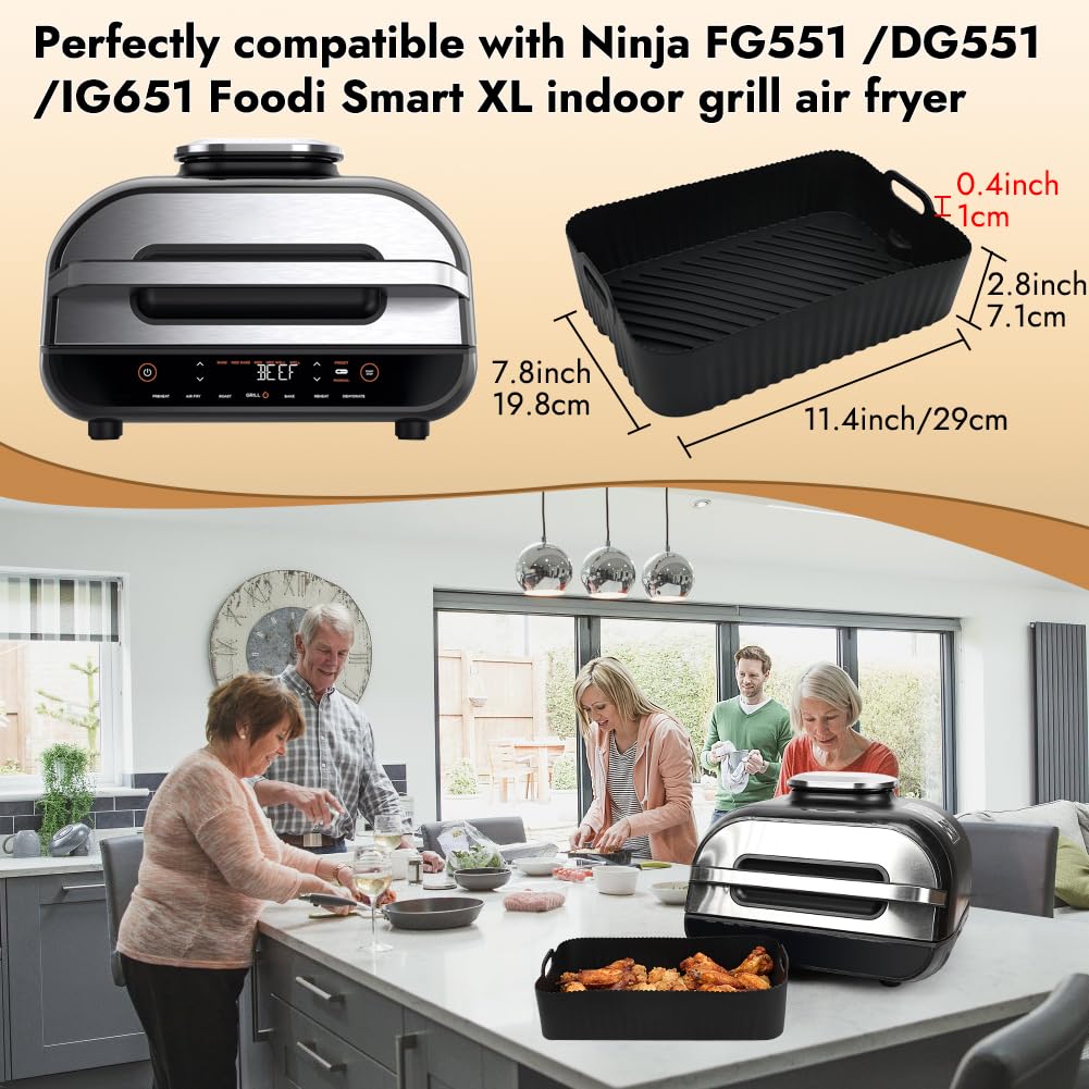 Amazon.com: BYKITCHEN Reusable Air Fryer Silicone Liners for Ninja