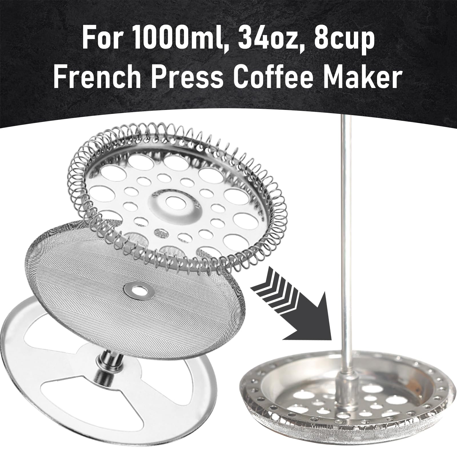 French Press Filters - 6 Pack Replacement -4 French Press Filters - 6 Pack Replacement -4